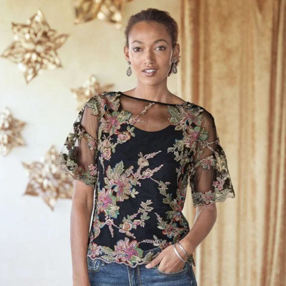 Floral Mesh Tops
